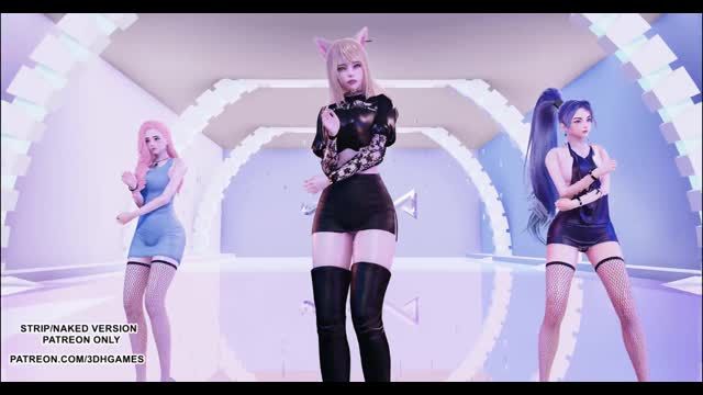 [MMD] Stellar - Vibrato 舞蹈 Ahri Seraphine Kaisa KDA 英雄聯盟 火辣的Kpop舞蹈 色情 4K 60FPS